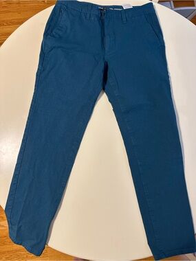 Men's Teal Slim-Fit Chino Pants